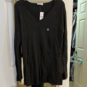 NWT LOFT Dark Charcoal V-Neck Sweater